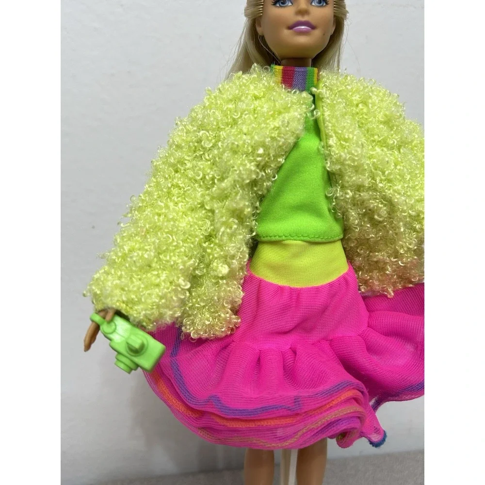 Barbie Outfit, Lime Green Jacket With Colorful Tutu Skirt, Top And More, NO DOLL